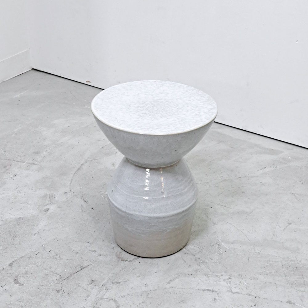 タイム＆スタイル TIME&STLE stoneware sculpture 石見焼 スツール TSSG107 サイドテーブル オブジェ 彫刻 嶋田窯 伝統工芸 定価￥95,700- ●