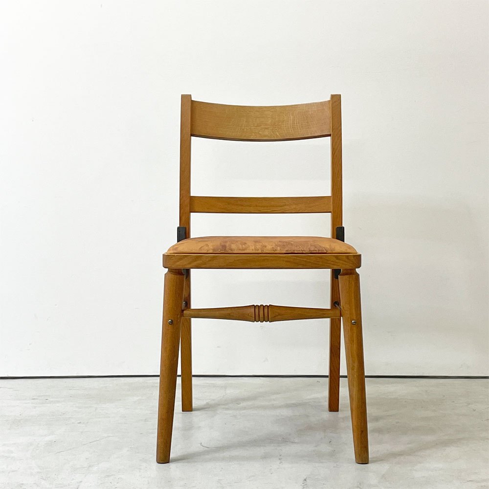 トラックファニチャー TRUCK FURNITURE TS CHAIR ダイニングチェア ナラ無垢材 アイアン 本革 羊革 シープスキン 定価 ￥110,550- ●