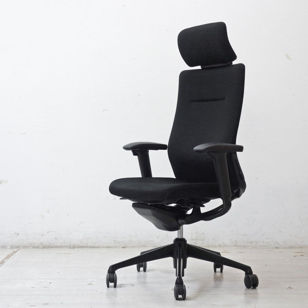 オカムラ okamura コーラル Choral オフィスチェア デスクチェア エクストラハイバック 可動ヘッドレスト ランバーサポート ブラック ●