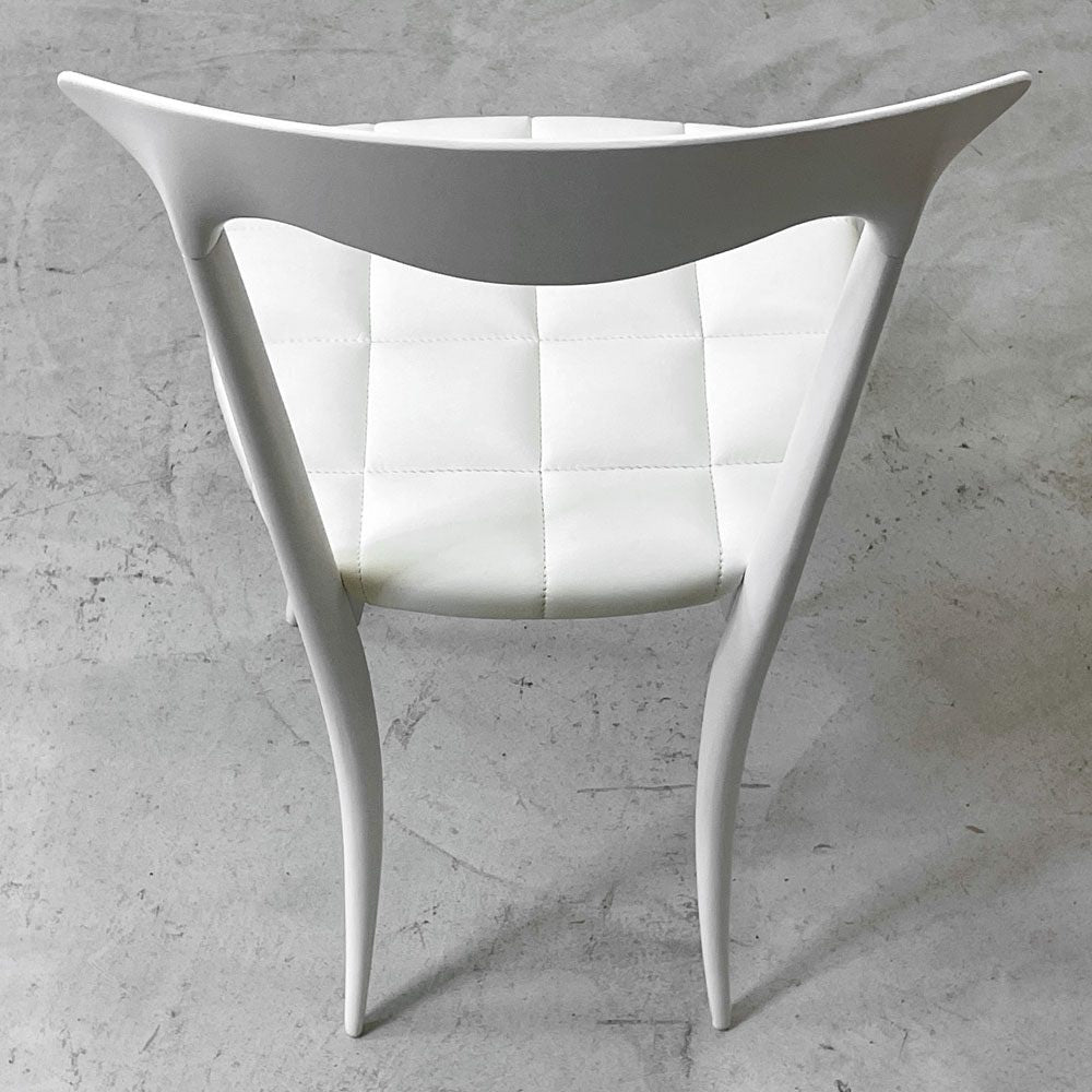 ファセム Fasem チャーム Charme ダイニングチェア アルミ レザー 本革 ホワイト クラシカル モダン イタリア ●