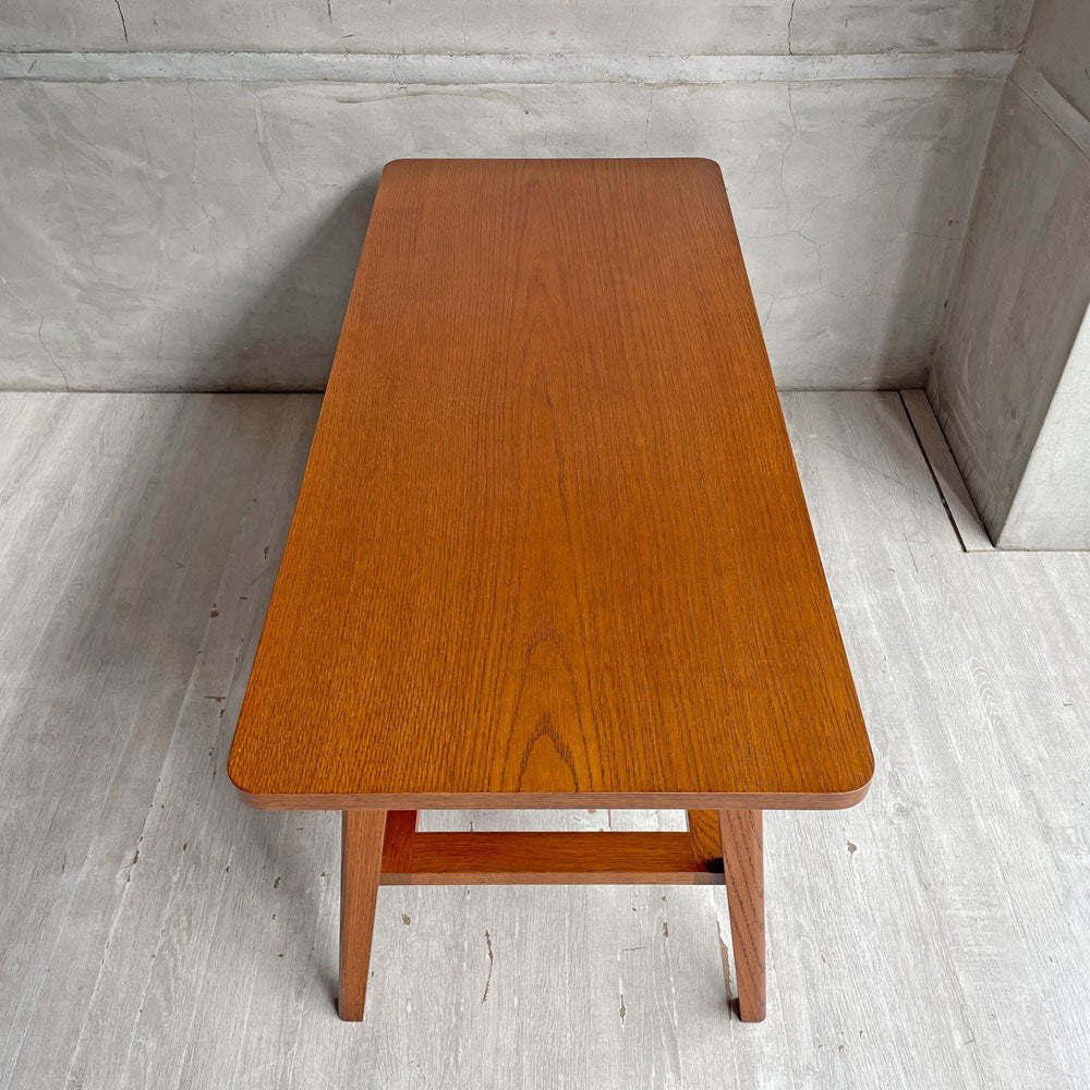 パシフィックファニチャーサービス P.F.S. ローテーブル DH TEA TABLE WITH SHELF Lサイズ W120cm ナラ材 マガジンラック付 定価￥71,500- ♪