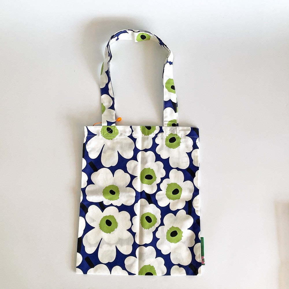 マリメッコ marimekko フィンエアー トートバッグ ブルー コットン生地 60周年記念 フィンエアー限定カラー タグ付き 北欧 ■