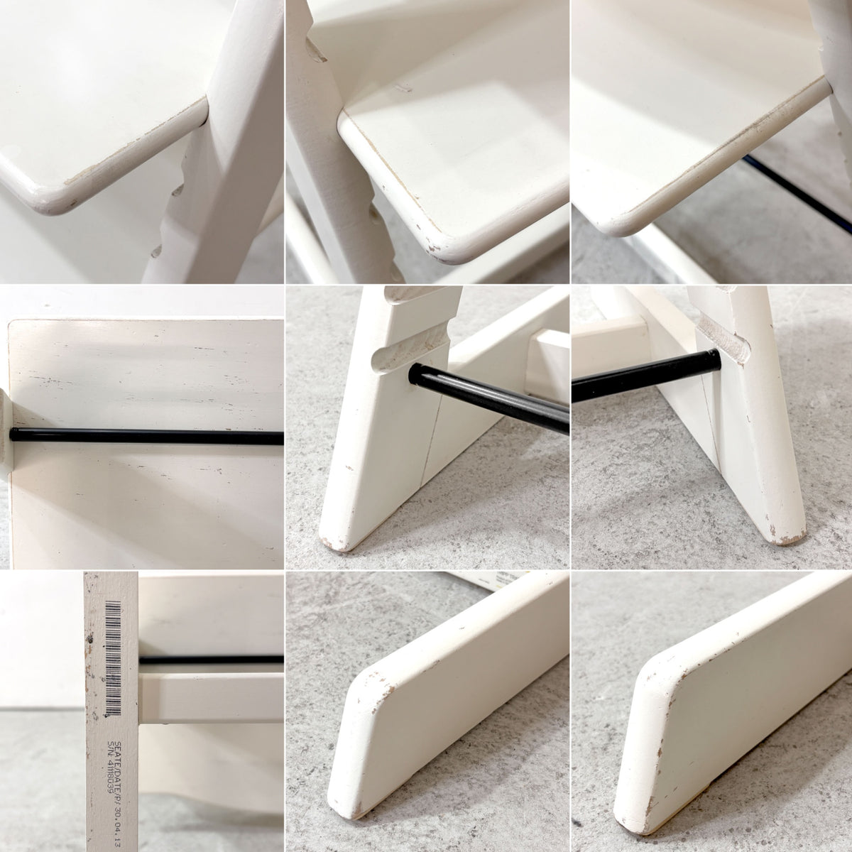 ストッケ STOKKE トリップトラップ TRIPP TRAPP ベビーチェア キッズチェア ホワイトカラー S/N4～ ノルウェー 北欧家具 ●