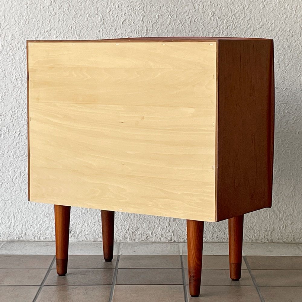 北欧ビンテージ Vintage チーク材 チェスト ミニチェスト 3ドロワー H69.5cm 北欧家具 ◇