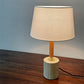 アートワークスタジオ ART WORK STUDIO モノリステーブルランプ Monolith-table lamp AW-0600 ホワイト 大理石ベース オーク無垢材 真鍮 ファブリック モダンデザイン 箱付き 美品 B ●