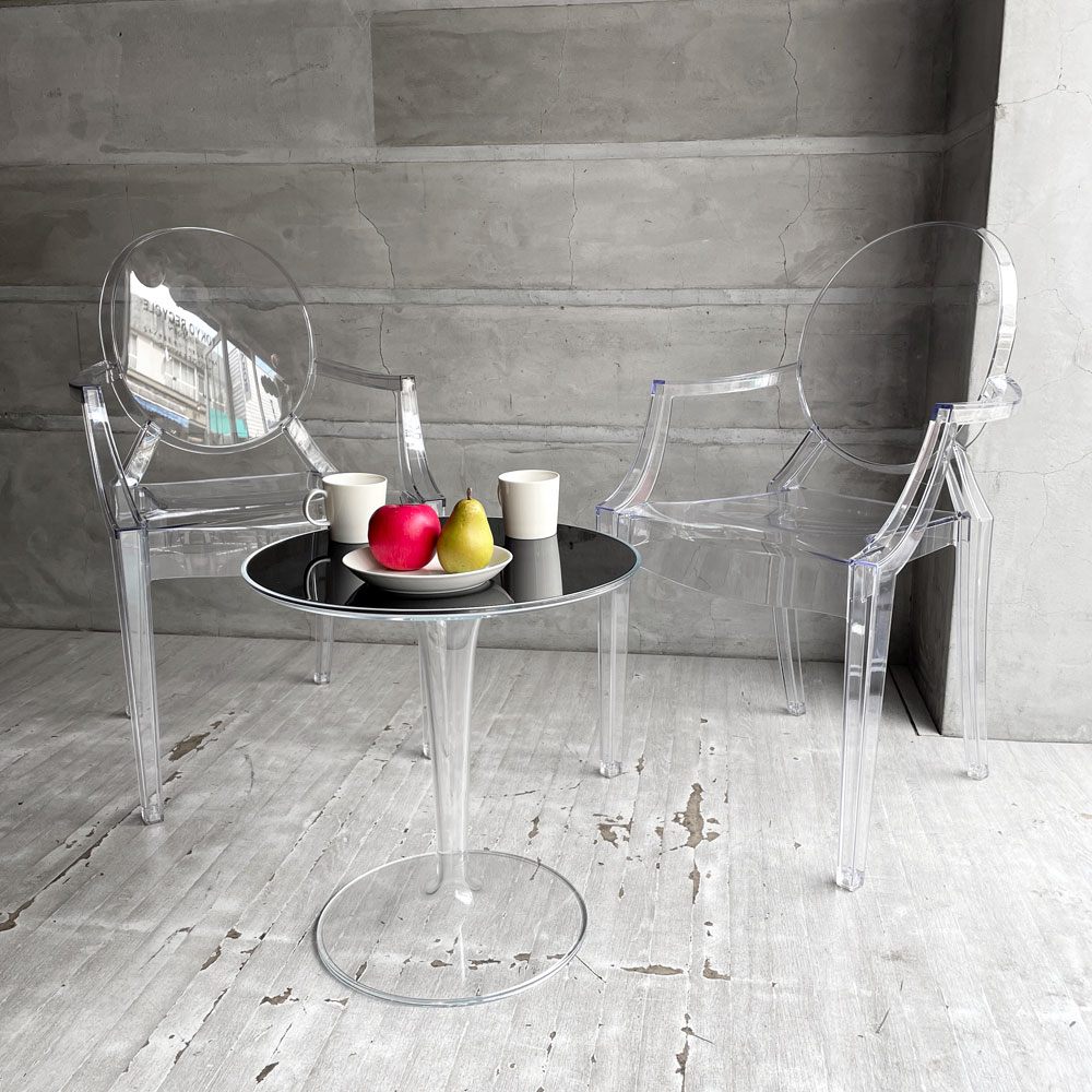 カルテル Kartell ティップトップ TIPTOP サイドテーブル ブラック PMMA フィリップ・スタルク Philippe Starck イタリア 定価￥52,500- ♪