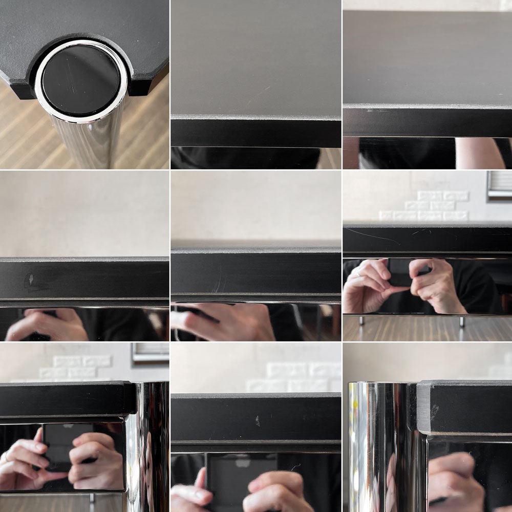 ユーエスエムハラー USM Haller モジュラーファニチャー ハラーテーブル デスク W150×D75cm チャコールリノリウム 高さ調節機能付 スイス 定価￥200,998- ◎