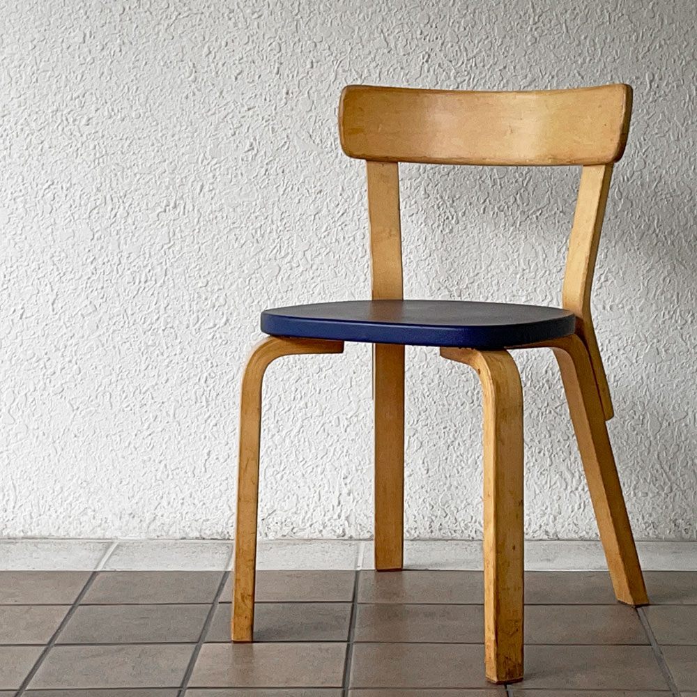 アルテック artek チェア 69 Chair 69 ダイニングチェア バーチ材 ビニールレザー ビンテージ アルヴァ・アアルト フィンランド 北欧家具 B ◇