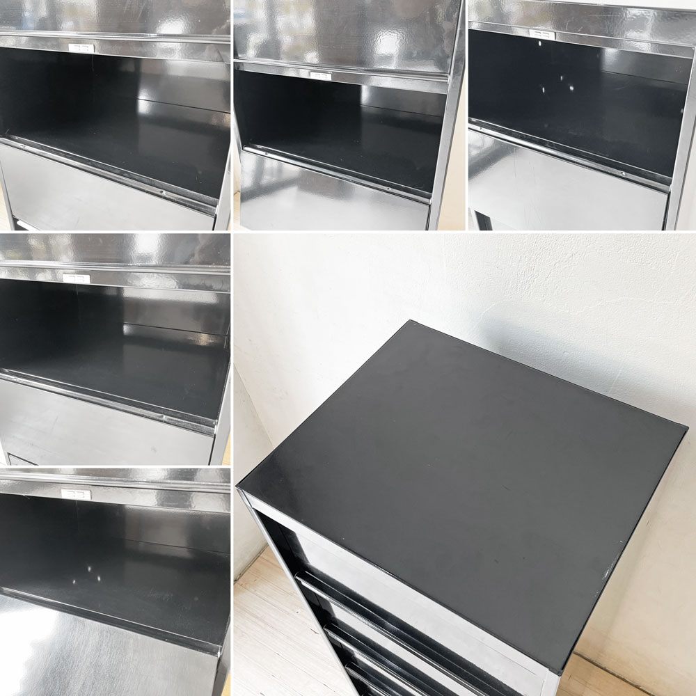 トリックス TOLIX CC5 フラップ式 スチールキャビネット 5段 ブラック インダストリアル フランス 参考価格￥126,800- ★