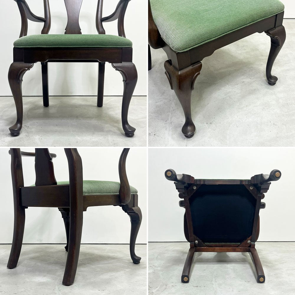 イーセンアーレン ETHAN ALLEN クイーンアンスタイル アームチェア ダイニングチェア ビンテージ Vintage クラシカルデザイン ●