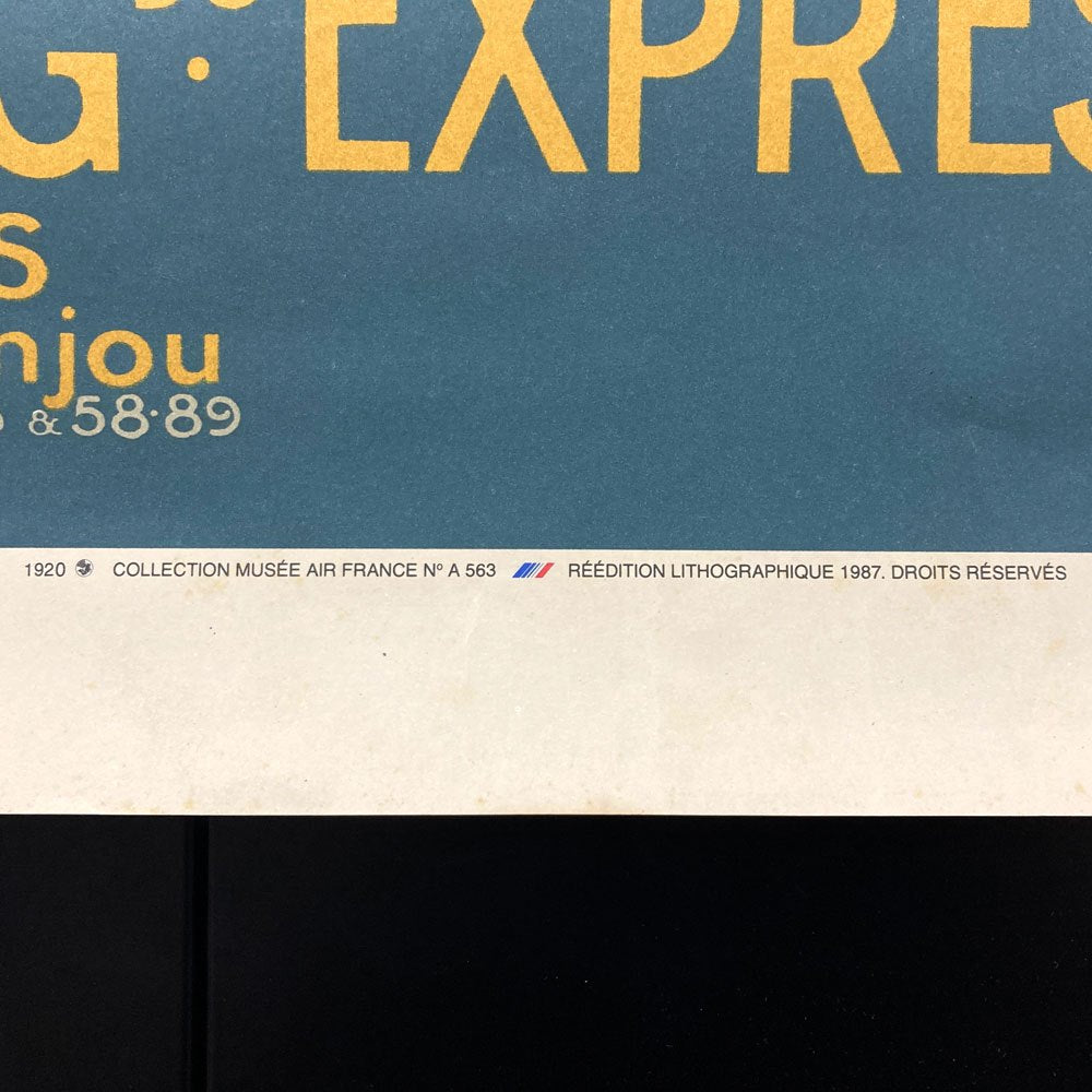 パリ＝ロンドン航空サービス Compagnie Franco-Roumaine de Navigation Aerienne 公式リトグラフ 1987年 再版品 62×100cm 〓