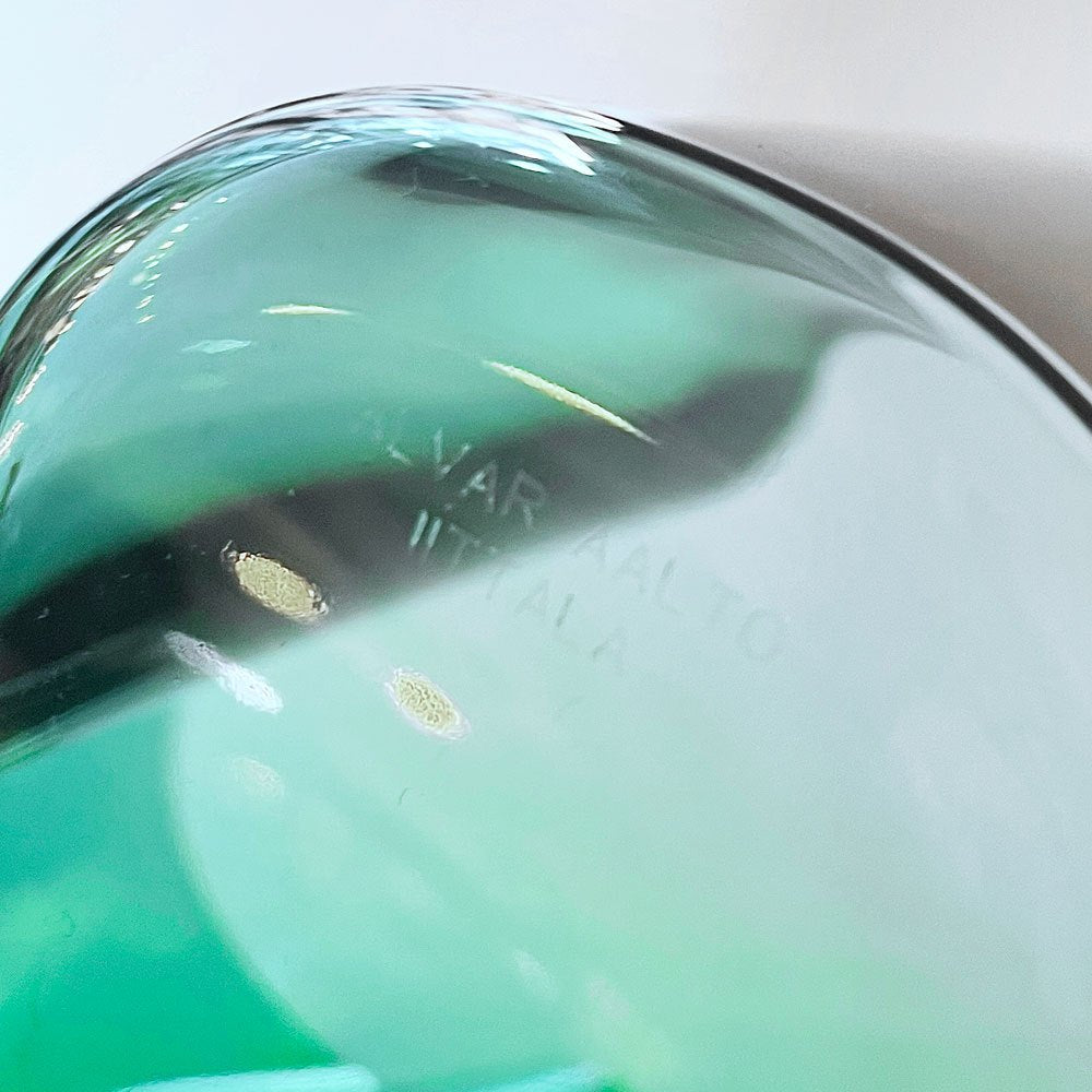 イッタラ iittala アルヴァ・アアルトコレクション Alvar Aalto Collection ベース 160mm エメラルド 箱付 フィンランド 北欧雑貨 廃番カラー ◎