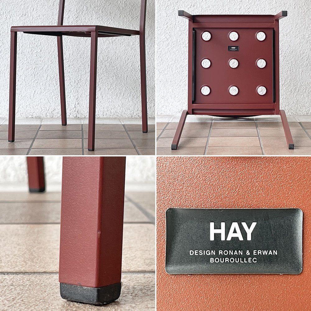 ヘイ HAY バルコニーチェア BALCONY CHAIR 屋外用 ダイニングチェア アームレス スタッキング スチール アイアンレッド 北欧 デンマーク 定価44,000円 B ◇