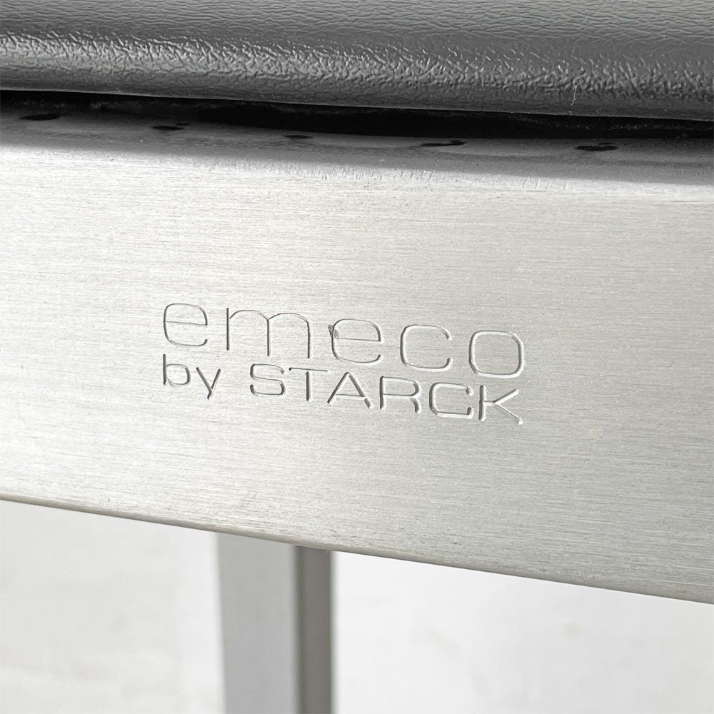 エメコ EMECO カウンタースツール BARSTOOL H61cm シートクッション付き フィリップ・スタルク Philippe Starck ブラッシュドアルミ インダストリアルデザイン ★