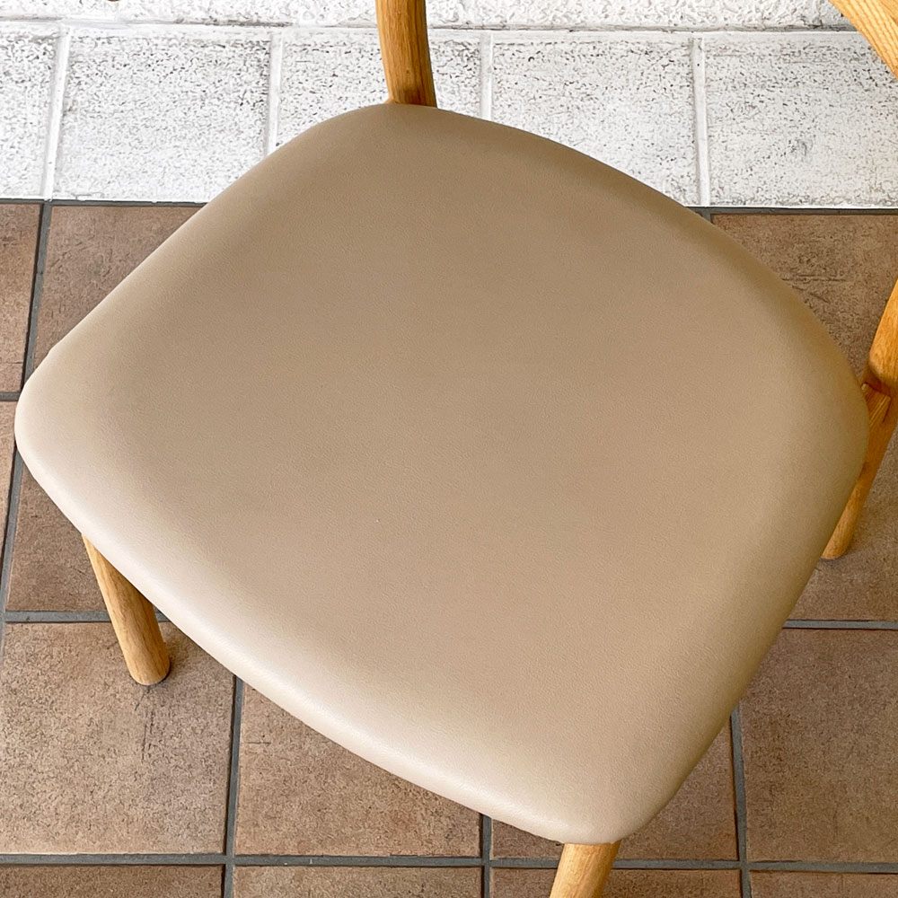 アクタス ACTUS スープ SOUP ダイニングチェア タイプC オーク材 オイル仕上げ ハーフアーム PVCレザー 受注生産品 ◇