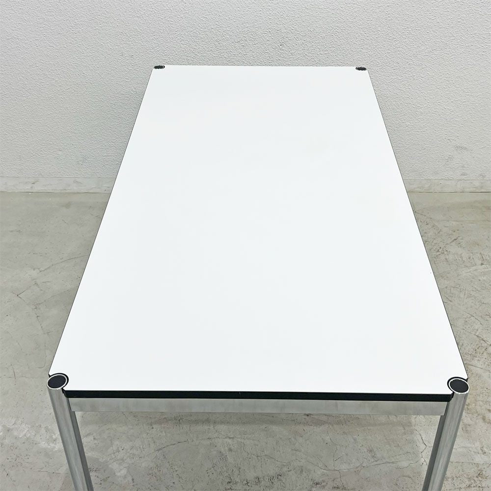 USMモジュラーファニチャー USM Haller USMハラーテーブル ワーキングデスク ダイニングテーブル W150×D75×H70cm アジャスター パールグレーラミネート(ホワイト) 高さ調整機能付 〓