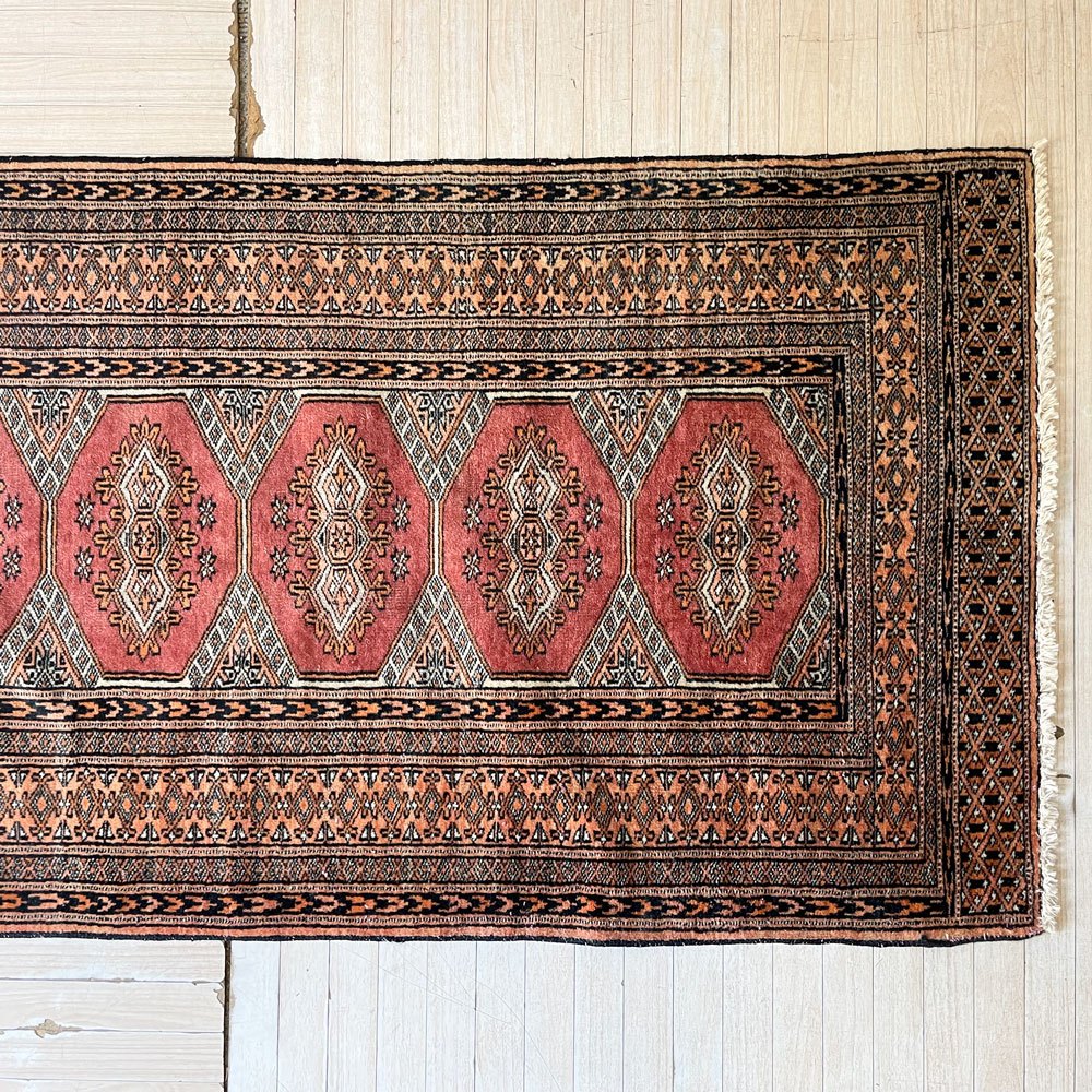 トライバルラグ Tribal rug トルクメン ランナーラグ 185×80cm ギュル紋様 手織 キリム 絨毯 ラグ カーペット ★
