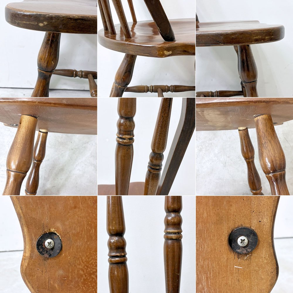 ユニバーサル UNIVERSAL FURNITURE ウィンザーチェア ダイニングチェア アメリカ ブラウン ビンテージスタイル カントリー A ●
