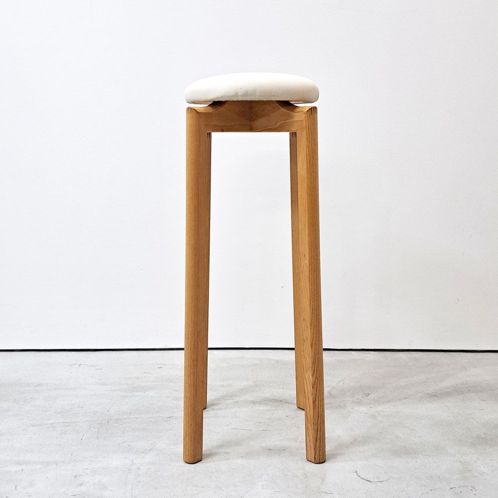 匠工芸 TAKUMI マッシュルームスツール MUSHROOM ハイスツール Lサイズ ファブリック座面  ホワイトアッシュ材 旭川家具 A ●