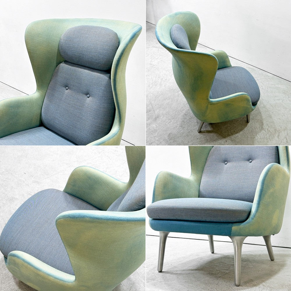 フリッツハンセン Fritz Hansen ロオチェア RO JH1 ラウンジチェア ファブリック Faded Denim Blue アルミベース ハイメ・アジョン 現行定価￥526,680以上 ●
