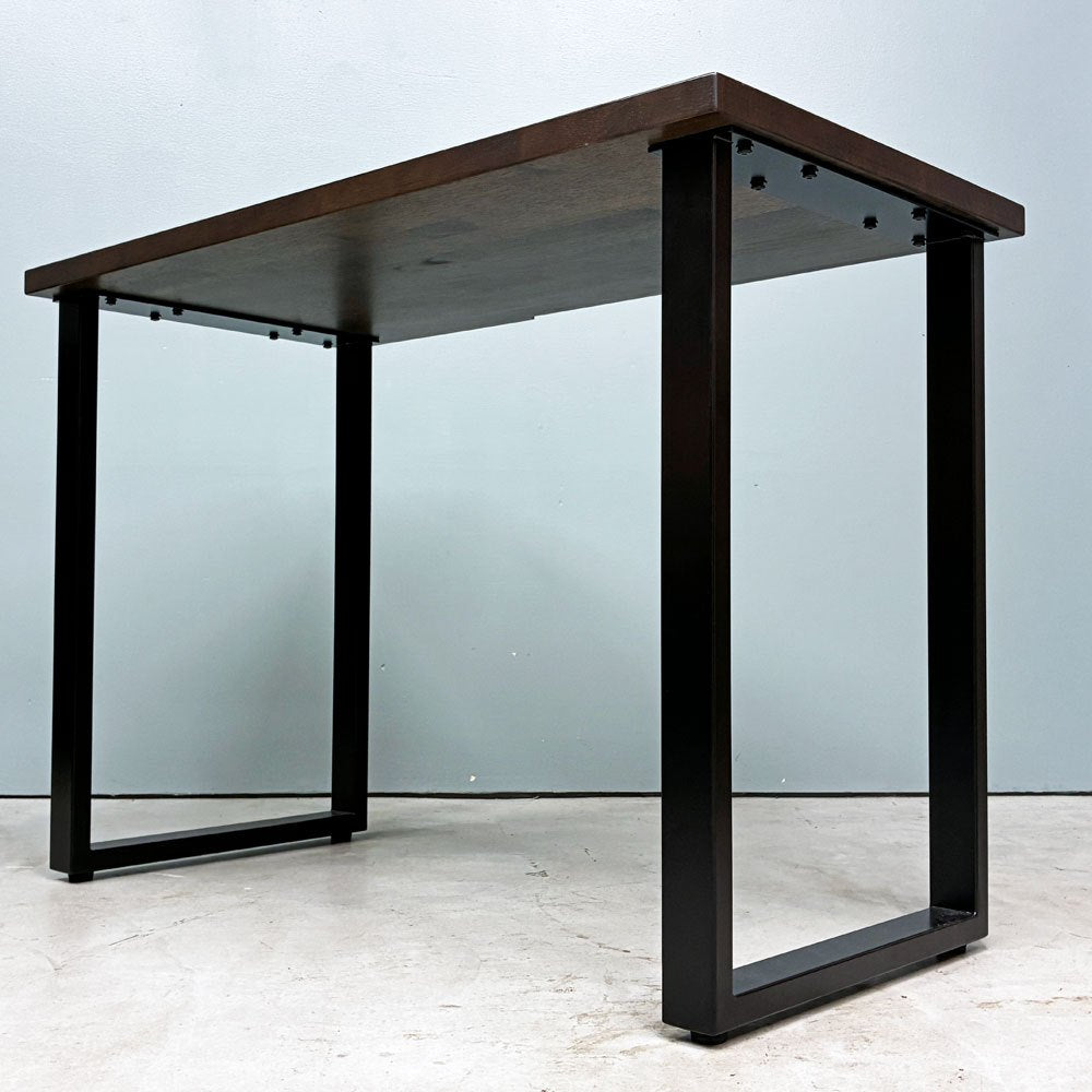 かなでもの KANADEMONO ザ・テーブル THE TABLE Black Steel Rectangle コンパクトデスク W100cm ラバーウッド スクエア脚 配線スリット付き ◎