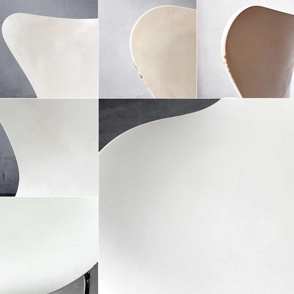 フリッツハンセン Fritz Hansen 3107 セブンチェア ホワイト ラッカー仕上げ スタッキング アルネ・ヤコブセン デンマーク 北欧家具 B ★