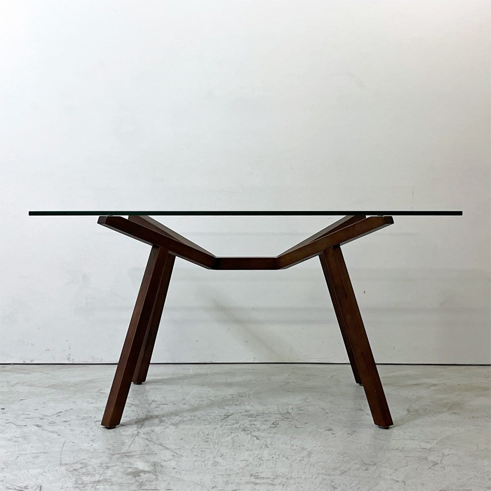 ショーンディックス Sean Dix フォルテ FORTE ダイニングテーブル ガラス天板 モダンデザイン W140cm ●