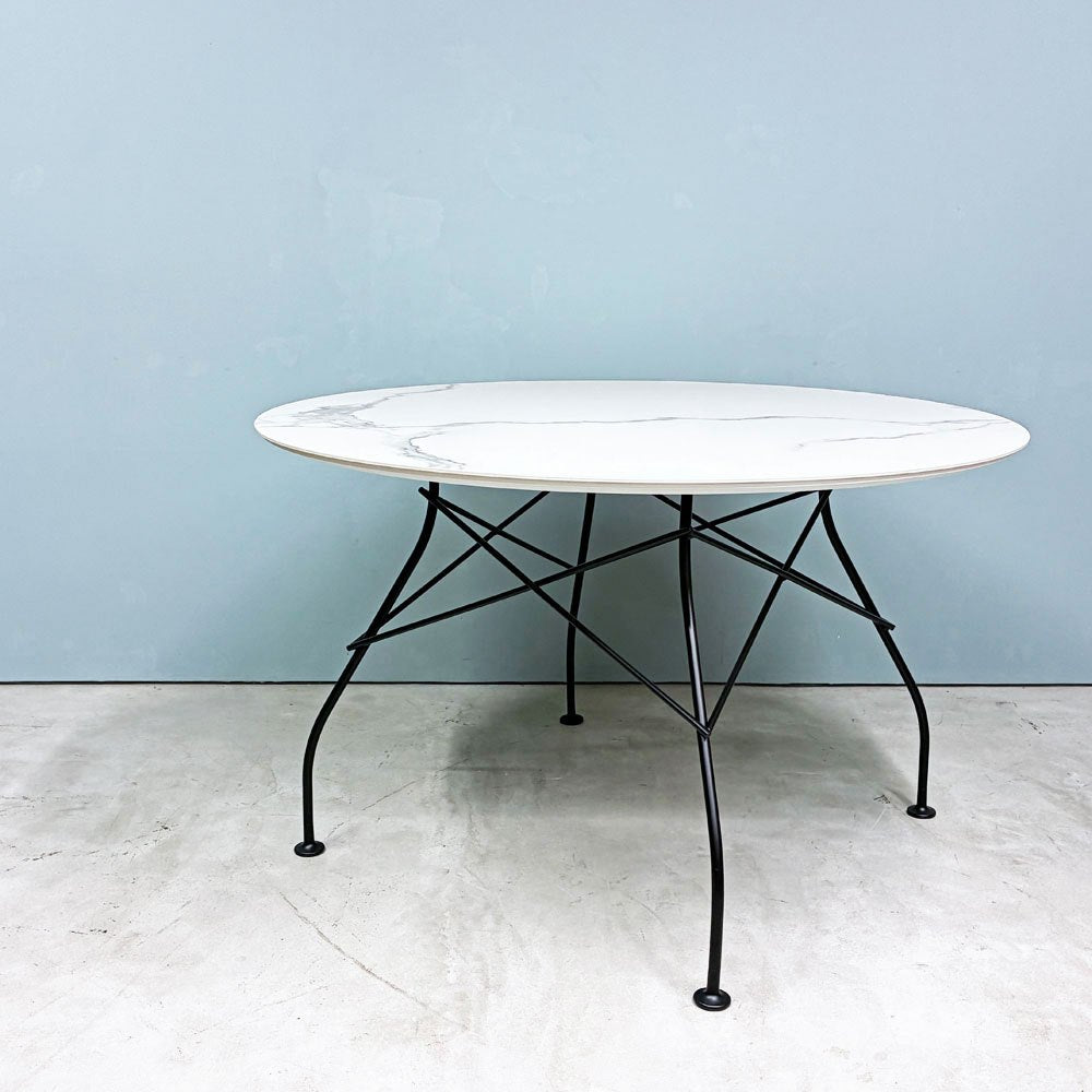 カルテル Kartell グロッシー GLOSSY ラウンドテーブル 118 アントニオ・チッテリオ 大理石調 セラミック モダン イタリア 定価￥458,200- ◎