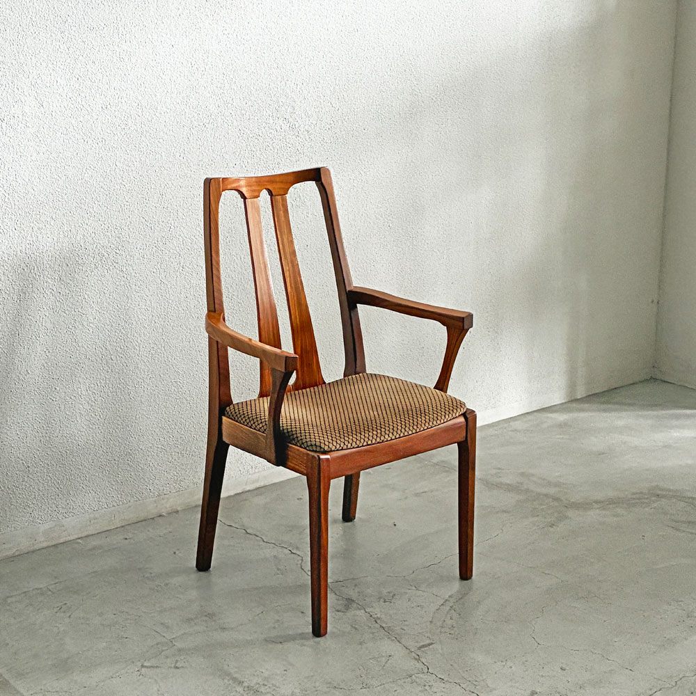 ネイサンファニチャー NATHAN Furniture チーク無垢材 アームチェア ダイニングチェア ハイバック 英国家具 UKビンテージ 〓