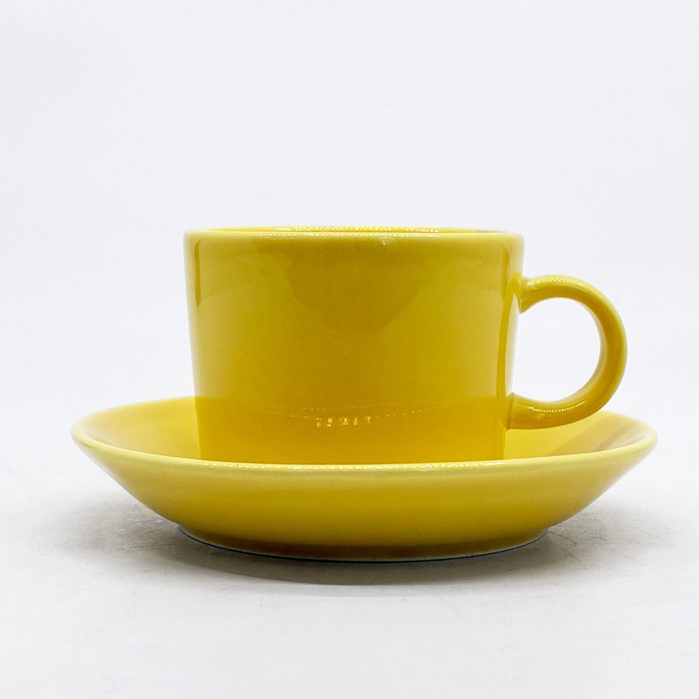 アラビア ARABIA ティーマ TEEMA コーヒーカップ＆ソーサー カイ・フランク イエロー 廃番希少 北欧 ●