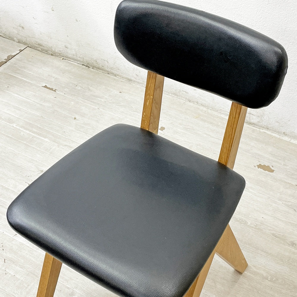 ドアーズリビングプロダクツ DOORS LIVING PRODUCTS ボシー BOTHY Mountain Leg Chair ダイニングチェア PVCレザー オーク無垢材 コンパスレッグ B ●