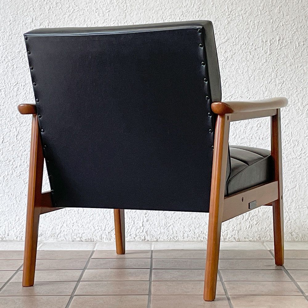 カリモク60 karimoku60 Kチェア 1シーター ソファ スタンダードブラック 60's レトロモダン ミッドセンチュリーデザイン ◇