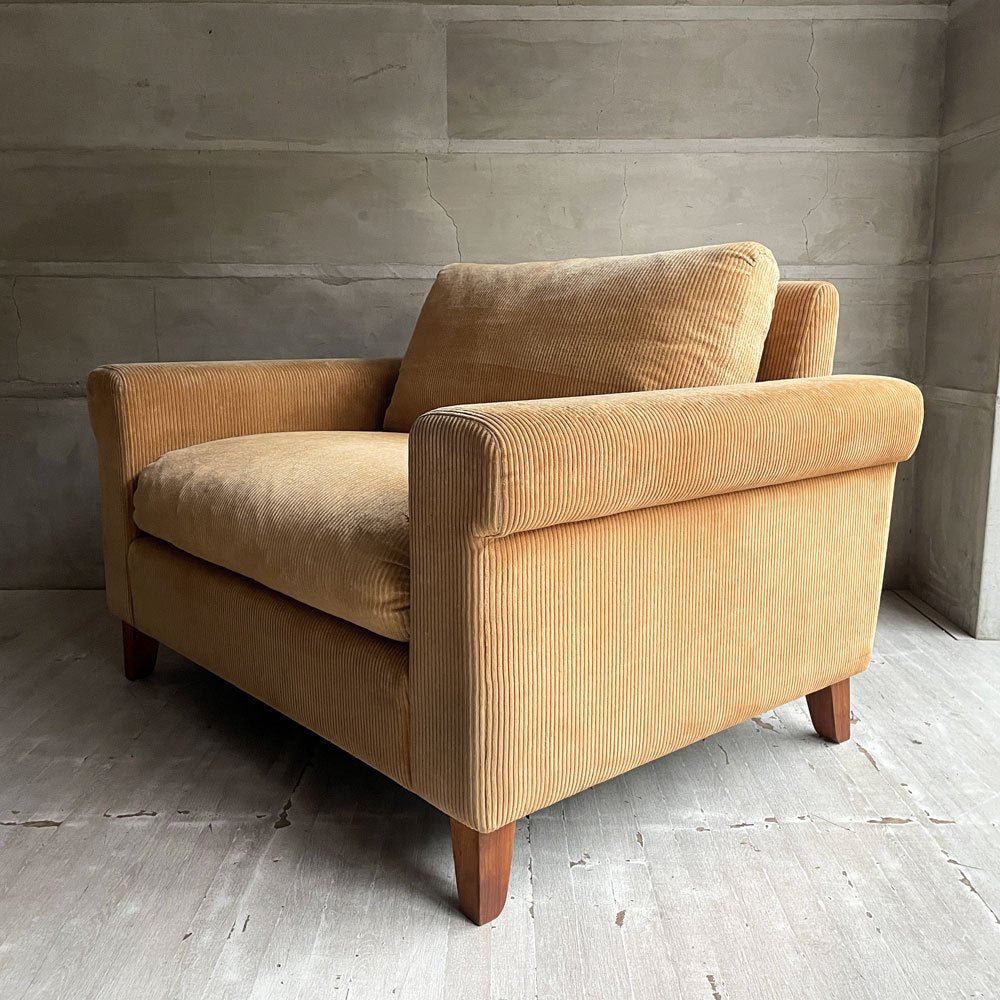 トラックファニチャー TRUCK FURNITURE FKソファ FK SOFA 1.5シーター 1.5人掛け フェザークッション F-22 マスタード コーデュロイ 廃番生地 ♪