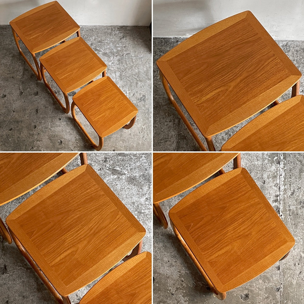 ネイサンファニチャー NATHAN Furniture バーリントン Burlington ネストテーブル チーク材 3連 入れ子式 UKビンテージ ■