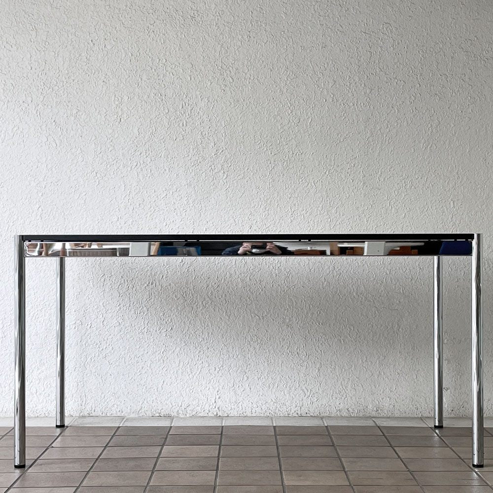 USMモジュラーファニチャー USM Haller USMハラーテーブル ワーキングデスク ダイニングテーブル オーク材 ブラック W150×D75×H74cm アジャスター ◇