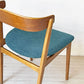 デンマークビンテージ Danish Vintage チーク材 ダイニングチェア ハーフアーム プライウッド ファブリック 北欧家具 A ★