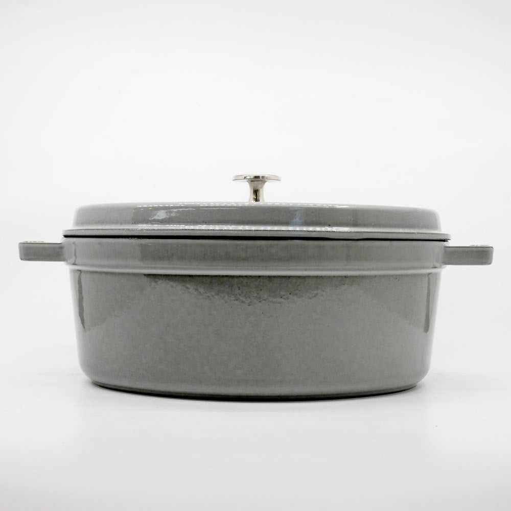 ストウブ STAUB ピコ ココット オーバル 両手鍋 グレー 29cm 鋳物 キャセロール ガス オーブン IH対応 フランス 定価¥ 45,100 ●