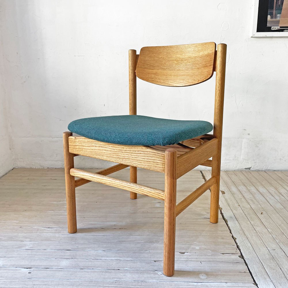 モモナチュラル MOMO Natural READY-MADE アントバックチェア ANT BACK CHAIR OAW MEDIUM teal green オーク材 ダイニングチェア 定価￥25,000- A★