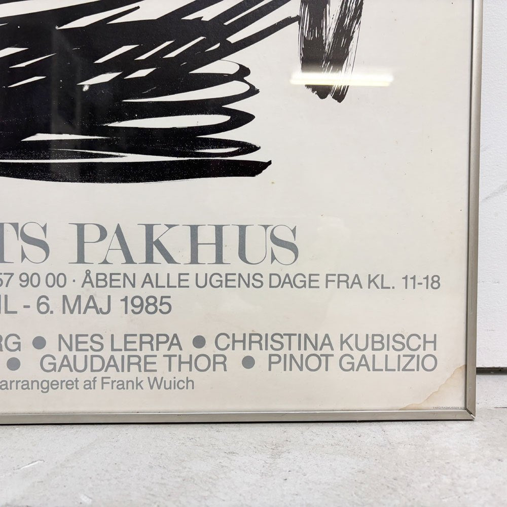 il colpo dei barbari 展覧会ポスター ピーター・ニボー Peter Nyborg ブランツ・パークス Brandts Pakhus 1985年 デンマーク コペンハーゲン 額装品 ●