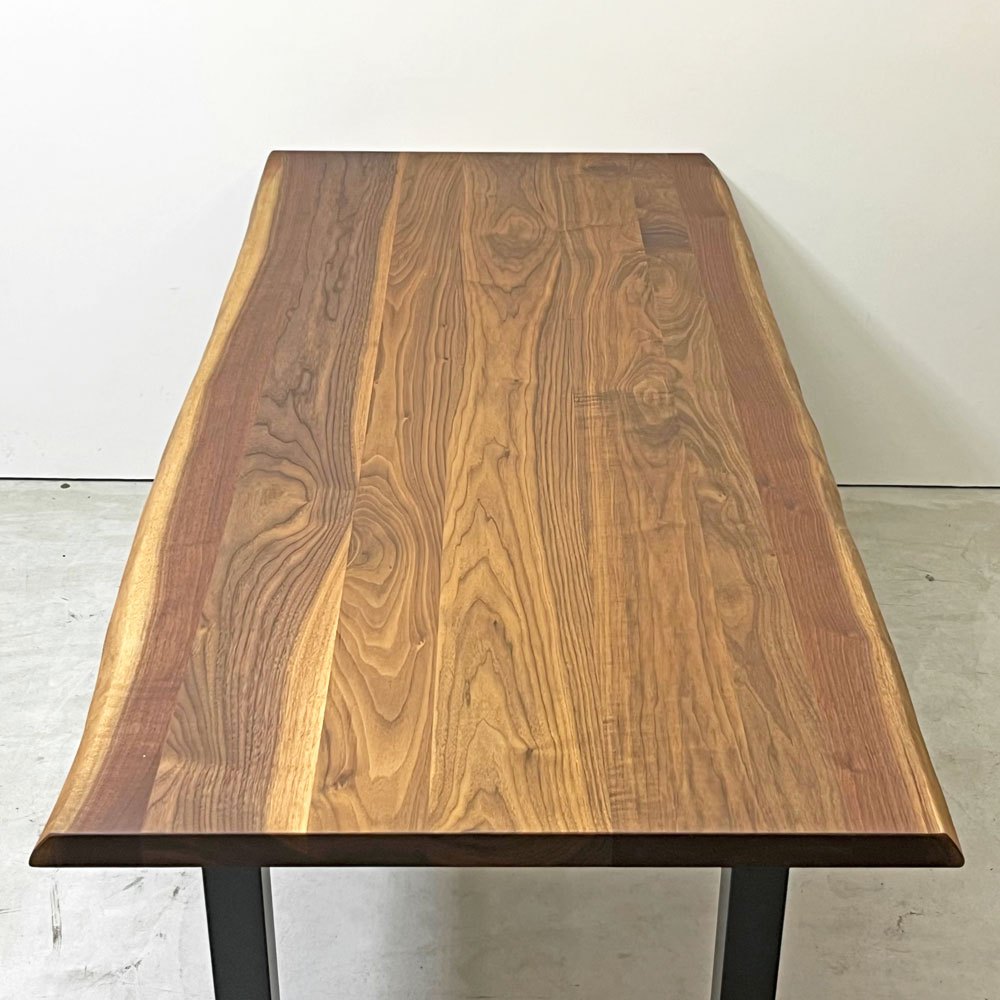 マスターウォール MASTERWAL ワイルドウッド ライブエッジ シック41 WILDWOOD LIVE EDGE THICK41 ダイニングテーブル W200cm ウォールナット無垢材 アカセ木工 ●