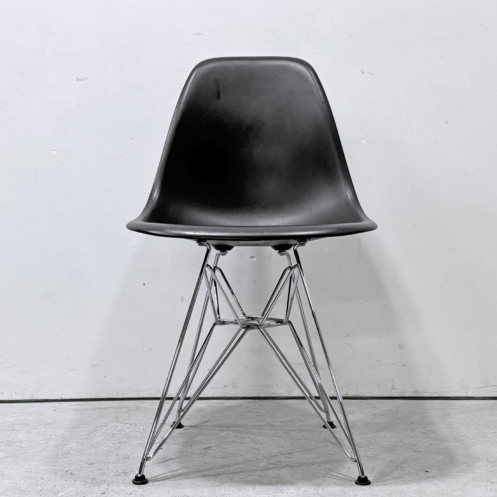 ヴィトラ vitra×ハーマンミラー HermanMiller Wネーム サイドシェルチェア ポリプロピレン ブラックカラー エッフェルベース C&Rイームズ ●
