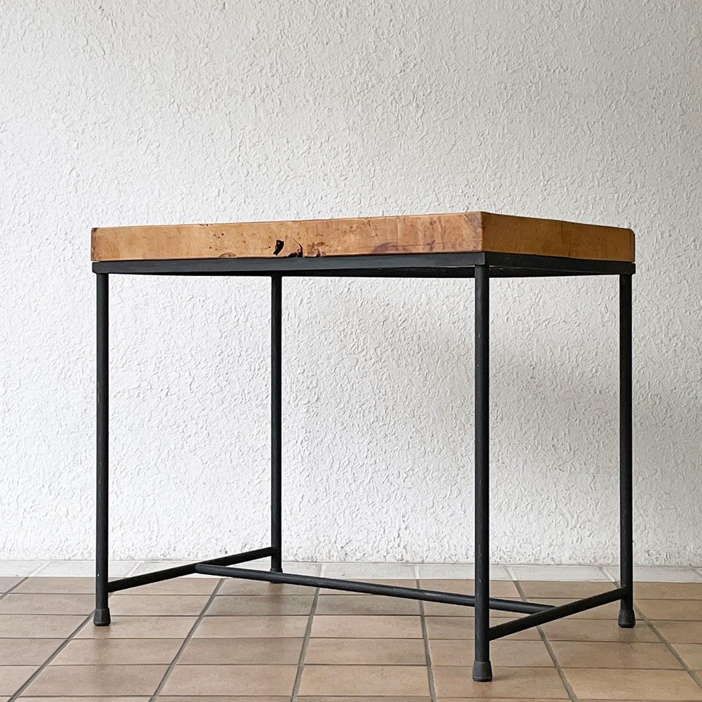 古材ｘアイアン デスク テーブル Desk Table 無垢材天板 インダストリアルデザイン 工業系 TENOHA & STYLE STORE購入品 ◇