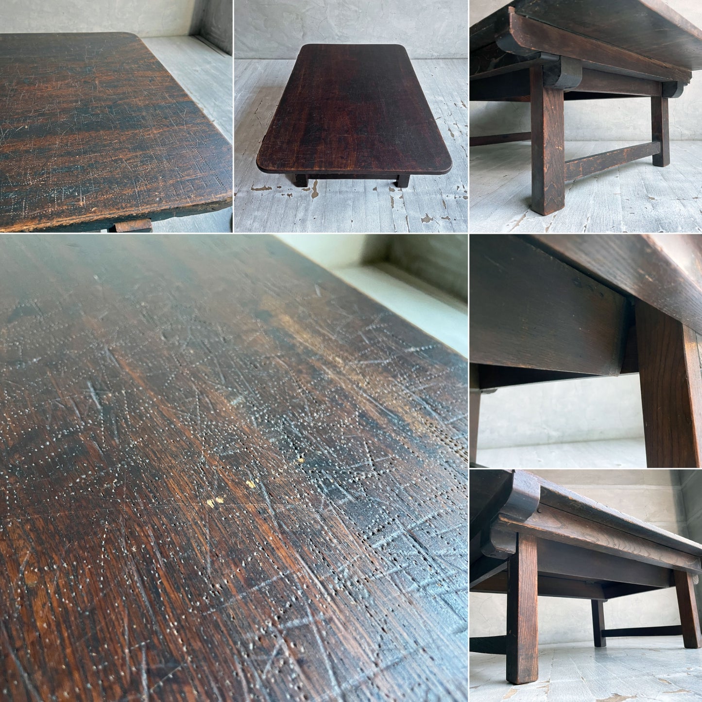 ジャパンビンテージ Japan Vintage ちゃぶ台 卓袱台 角ちゃぶ 座卓 折りたたみ 時代家具 和家具 古道具 ♪