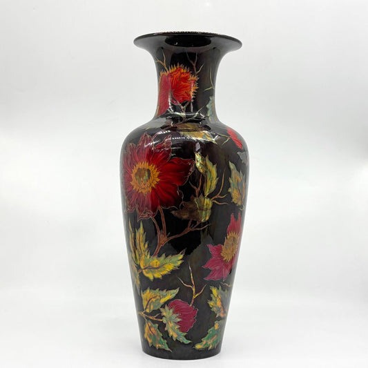 ジョルナイ ハンガリー Zsolnay Hungary セラミック ベース 花瓶 フラワーベース 花柄 Gizella Kocsis ハンガリー ●