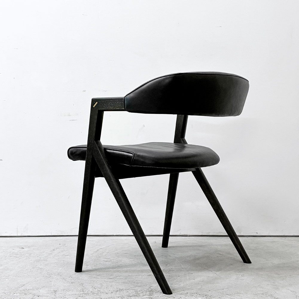 スクエアルーツ SQUARE ROOTS ランナチェア LANNA CHAIR ダイニングチェア アームチェア オーク材×牛革 レザー 参考価格￥77,000- B ●