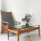 ハイク HIKE オリジナルファニチャー Original furniture ガラスソファテーブル Glass sofa tableチーク材 W100cm 北欧デザイン ★