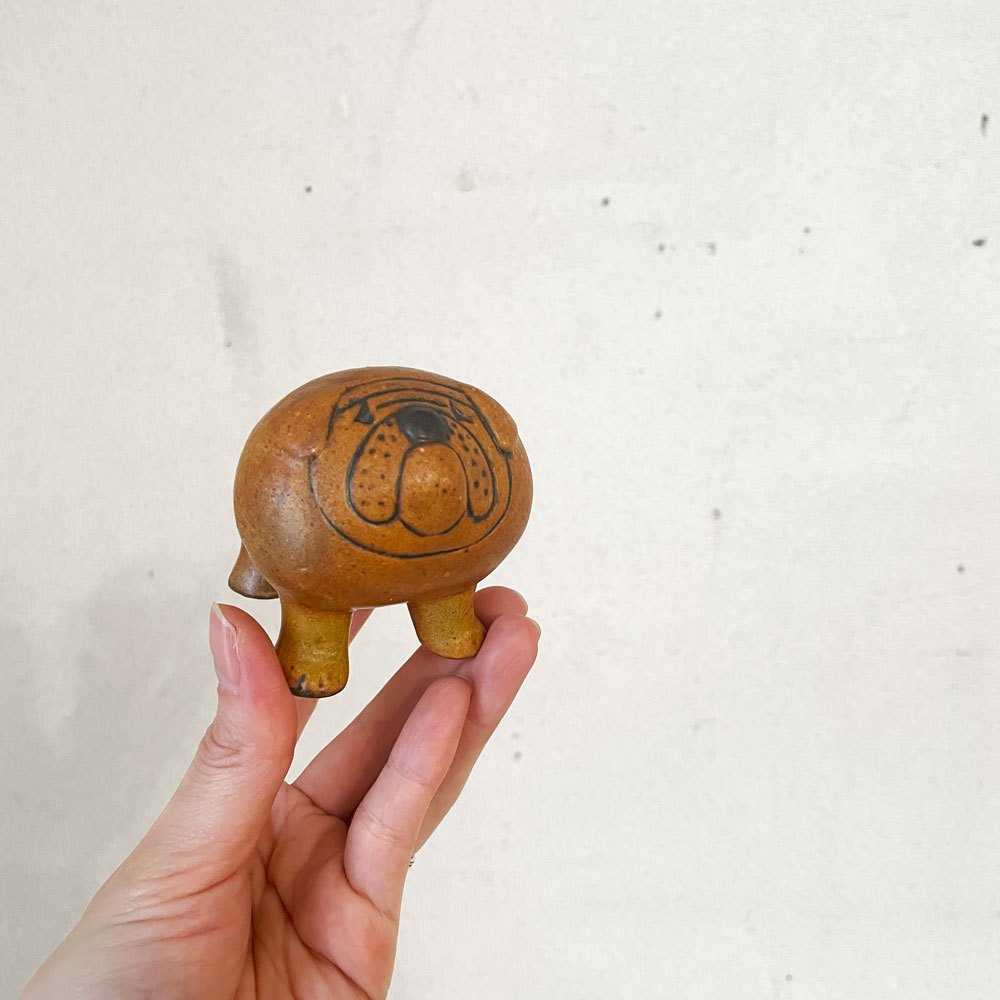 グスタフスベリ GUSTAVSBERG ケンネル Kennel ブルドッグ Bulldog Mini ミニ H6.5cm 陶製フィギュリン リサ・ラーソン スウェーデン 北欧ビンテージ ◎