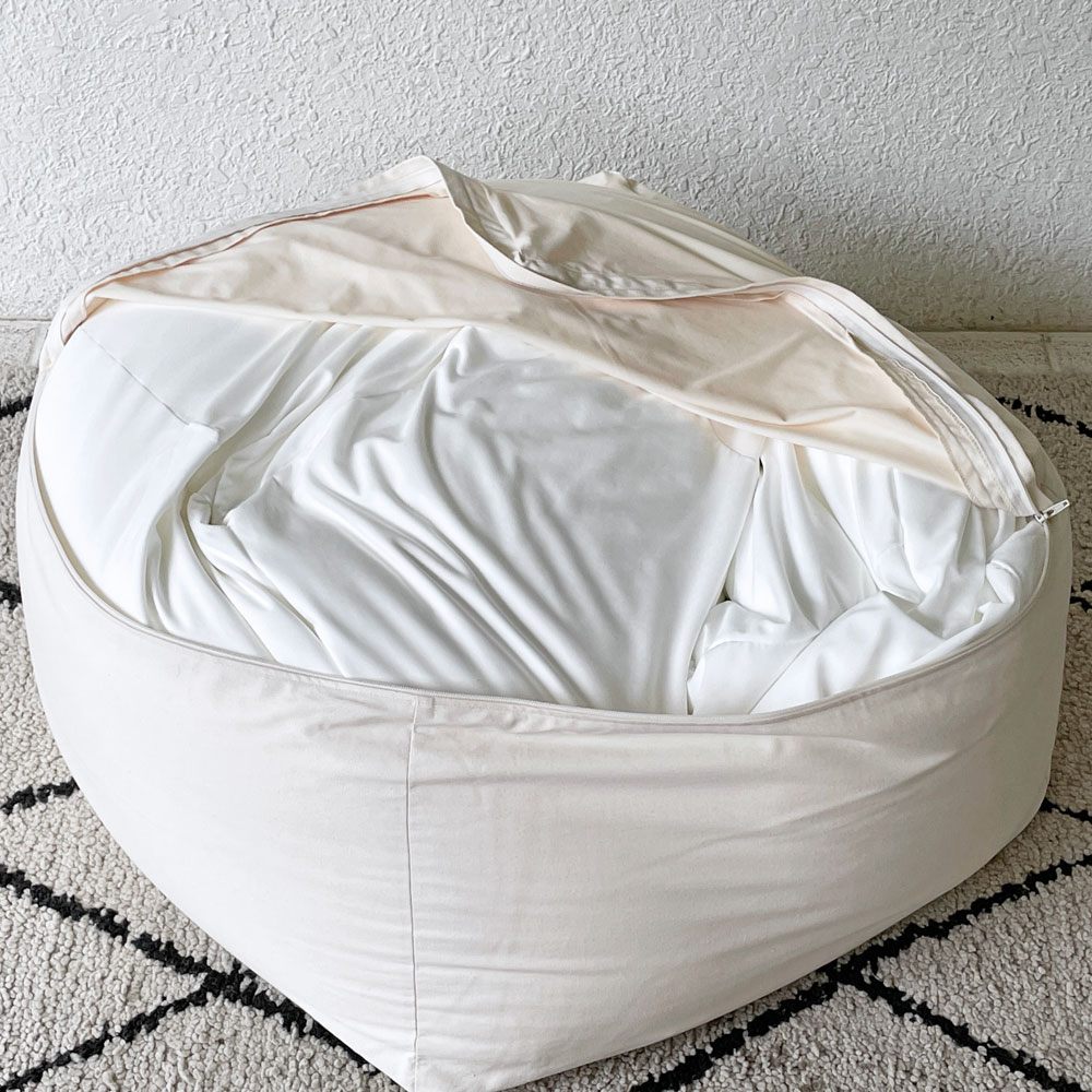 無印良品 MUJI 体にフィットするソファ ビーズクッション オフホワイト 定価15,980円 良品 A ◇