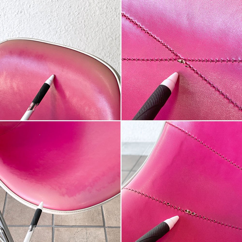 ハーマンミラー Herman Miller サイドシェルチェア サード 3rd ビンテージ PVCレザー FRP製 スタッキングベース イームズ B ◇