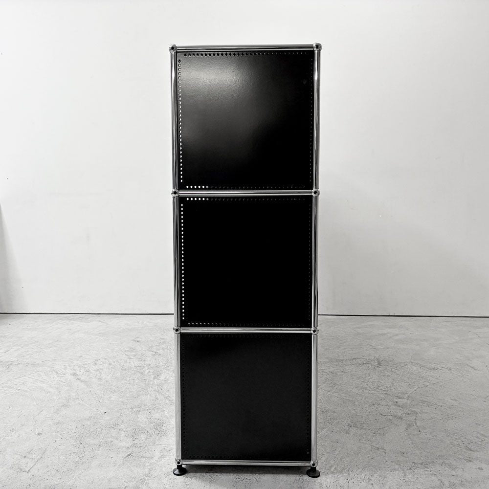ユーエスエムハラー USM Haller モジュラーファニチャー キャビネット シェルフ  2ハーフドロワー グラファイトブラック & アントラサイト 定価￥427,488- ●